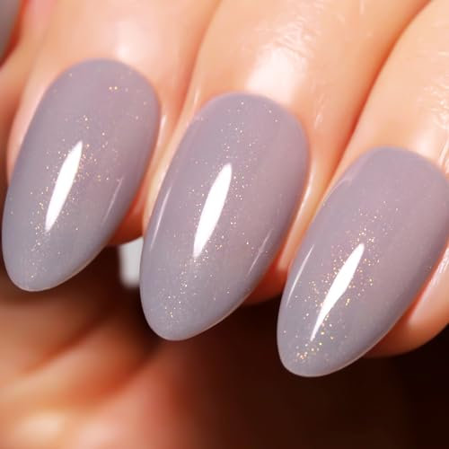 Imtiti Glitter Gel Nagellack,15ML Nackt Grau Glitzer Gel Polish Soak Off LED UV schimmeren funkeln Nagellack DIY Nail Art Starter Manicure Salon Gel Nagellack Kit für Frauen Mädchen