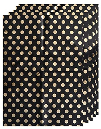 Operitacx 5stücke Geschenkpapier Mit Punkten Passend Für Hochzeit Kindergeburtstag Urlaub Und Babyparty Im Schwarz Und Gold Geeignet Als Bastelpapier Für Dekorationsgeschenke