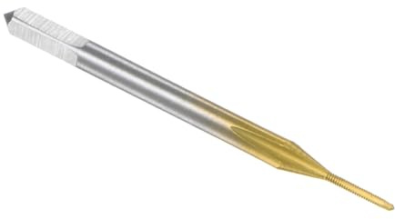 QUARKZMAN Taraud Métrique M0.8 x 0.2mm H2 Revêtu de Titane (Ti-Coated) en Acier Rapide à 3 Rainures Droites pour le Filetage et le Taraudage d'Outils de Réparation pour Machinistes