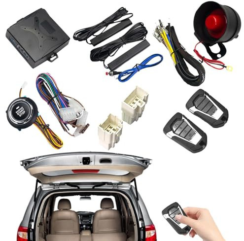 Car Alarm System For Theft | Security Antitheft Alarm Systems with Keyless Entry | Security Antitheft Alarm Systems To Start Ignition Kit Passive Keyless Entry for Car Auto