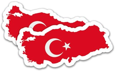 Finest Folia 2er Set Länder Silhouetten Aufkleber Länderaufkleber Bundesland Flagge Sticker für Auto Fahrrad Motorrad Modellblau selbstklebend wetterfest R215 (22 Türkei)
