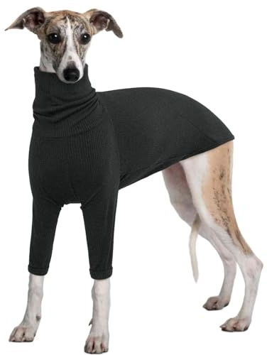 IECOii Maglione levriero, morbido e caldo in pile per cani, maglione whippet, a collo alto, tuta con maniche, abbigliamento e accessori per cani per primavera, autunno, freddo, XXL