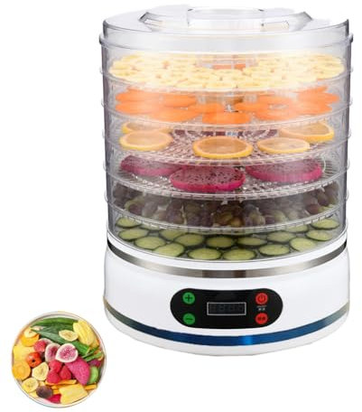 5 Tray Mini Food Dehydrator, 500w Food Dryer with 72h Timer and 35-70° Temperature Control, High Sieve 4.5cm, Home Smart Fruit Dehydrator for Fruit Vegetable Meat Beef Jerky Herb