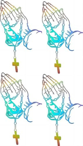 4PCS Car Sticker Waterproof Creative Car Reflective Sticker God Christ Prayer Gesture Car Sticker Car Tattoos Car Window Decoration (#1)