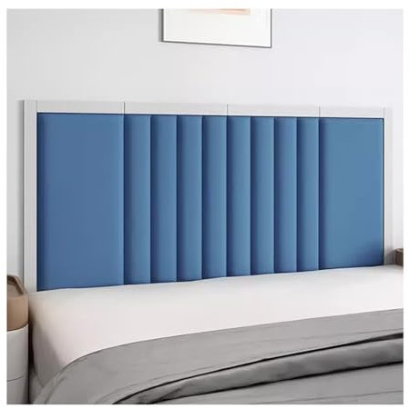 CWCQGH Wall Padding Peel, Upholstered Accent Wall Panels, Wall Mounted Headboards, Reusable Removable Padded Soundproof Upholstered For Bedroom Dojo Play Room(Blue 150X80CM)