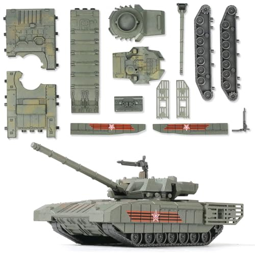 SEBUNAS Scala 1/72 Quick Build T14 Modello di carro armato militare russo T14 Veicolo principale di costruzione per regali e collezioni | Una replica di precisione con squisita verniciatura, un capolavoro da collezione realizzato per adulti adatto ai principianti