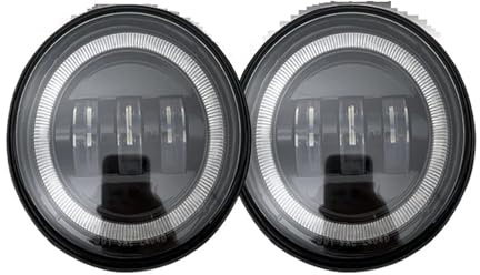 Frontscheinwerfer Set für Hummer für H2 2003-2007 2008 2009 Nebelscheinwerfer vorne Auto mit Ring Halo DRL Weiß Angel Eyes 2 Stück LED-Nebelscheinwerfer Set