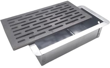 Fonderia Bongiovanni | Griglia in Ghisa | Griglia per Camino | Stufa Pellet | Barbecue Fondello per Cenere | 30x16 cm Mod.M | con Cassetto Raccolta Cenere | Altezza 8 Cm | Accessori Camino
