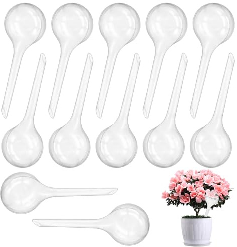 12 stycken små växter vattenkulor 13 x 5 cm transparenta växter bevattningskulor av plast 70 ml automatiska bevattningskulor för krukväxter, perfekt för semesterbevattning inomhus och utomhus