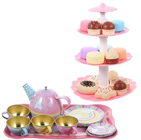 BESPORTBLE Play Tea Set Pretend Play Cartoon Boys and Girls Teapot Cups Set for Simulation Tea Party Decorations for Little Boys and Girls Fun Pretend