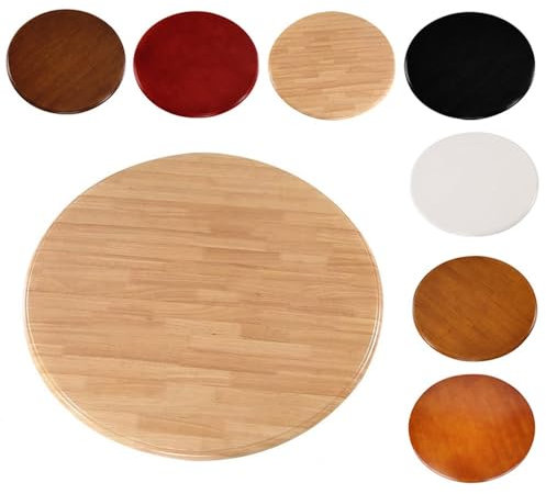 Lazy Susan - Tocadiscos de mesa redonda, bandeja giratoria suave para cocina y mesa de comedor, mejora las cenas familiares con estilo rústico