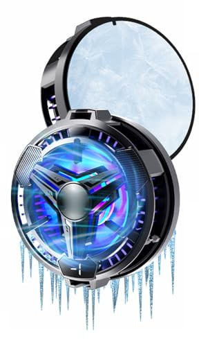 Fockety Refrigerador de Teléfono Magnético, Ventilador de Enfriamiento USB de bajo Ruido con Control de Temperatura Inteligente, Luz RGB, Clip de Anillo, Ventilador de Enfriamiento para