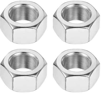 QUARKZMAN Sexkantiga muttrar M18 x 1 mm, 4 st rostfritt stål 304 metrisk fintråd 27 mm bredd, 15 mm höjd låsmuttrar för maskiner, bilar och industriell användning
