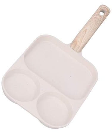 Aumotop Egg Frying Pan, Three Section Square Grill Pan Metal Omelet Maker Multifunctional Omelet Durable Egg Cooker Fried for Breakfast Steak Meat