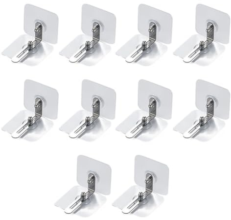 Homeponnew Juego de 10 unidades de muebles antivuelco para seguridad infantil, sin necesidad de taladrar, correas de acero inoxidable y plástico para armarios, estanterías, soportes de TV
