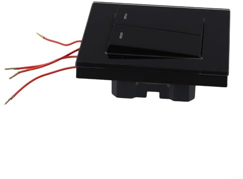 Shophubio Interruptor de luz de pared con fluorescencia, interruptor de control dual bidireccional, panel de vidrio templado, montaje empotrado cuadrado moderno para baño, sala de estar, dormitorio