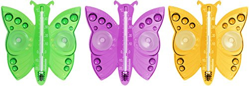 Fackelmann 63750 Thermomètre de fenêtre Motif Papillon