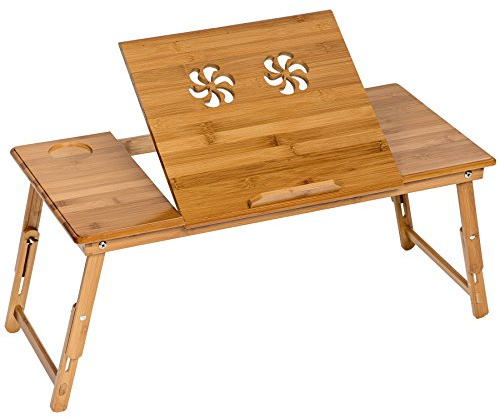 TecTake Laptoptisch Notebooktisch Betttisch faltbar klappbar höhenverstellbar aus Bambus - Diverse Modelle - (72x35cm | Nr. 401654)