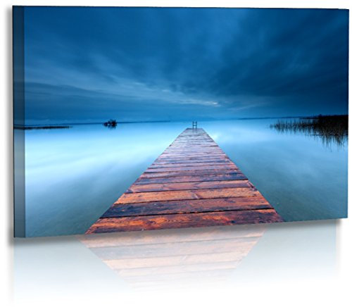 Fotoatelier Dirk Haas Premium Acrylglasbild XXL - Natur - Landschaft - Bild - Wolken - Chiemsee - Strand - Steg - Wasser - Acrylglas : 120 cm x 70 cm