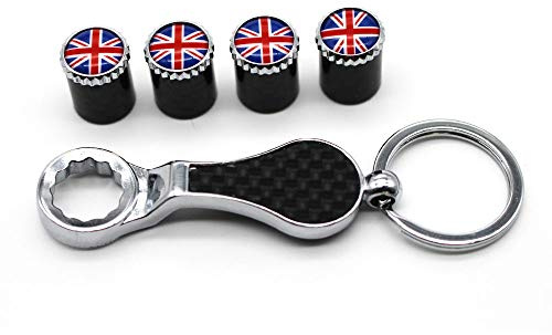 5 Teile/Satz England Nationalflagge Autoreifen Rad Ventilkappen mit Schraubenschlüssel Autoreifen Ventilkappen Auto Styling