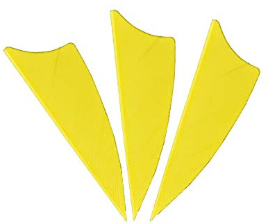 AMEYXGS 50pcs Bogenschießen Truthahn Feder 2 Pfeile Fletches für DIY Pfeilschaft (Schild Gelb)