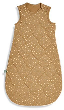 The Little Green Sheep Baby Schlafsack 6-18 Monate, gestepptes Bio Leinen & Baumwolle Mischgewebe, 1 Tog für den Sommer, Honig mit Reisdruck