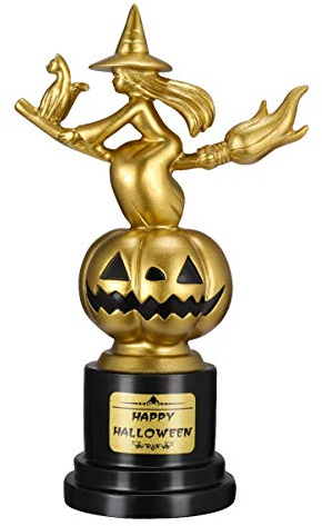 Tomaibaby 1 Trofeo de Halloween Résine Premio Trofeo de Halloween Bruja Calabaza Meilleur Disfraz Premio de Oro para La Competencia Ceremonia de Los Niños