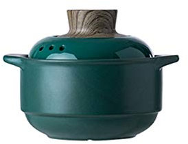 zxb-shop Ollas Soperas Casserole Stovetop Cerámica Stef Pot Material de Cocina Profesional para la Olla de Barro de Barro con Mango Dual y Cubierta Verde 2.5L Olla de Sopa