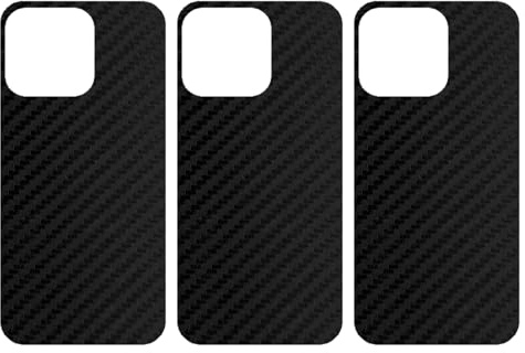 [3 Stück] apgo Protective Skin für Apple iPhone 13 Pro – Rückseiten Skin Sticker, Wrap Folie, Vinyl Schutzfolie für die Rückseite, Motiv Carbon Schwarz