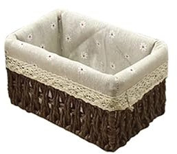 HHF Körbe Behälter Gewebter Aufbewahrungskorb for den Haushalt Rattan-Aufbewahrungskorb Desktop-Sortierung und Aufbewahrung Snack-Aufbewahrungsbox Müllkorb Kleidung Lagerung ( Farbe : Brown-A , Größe