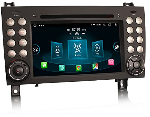 Erisin 8-Kern 4GB RAM+64GB ROM Android 14 Autoradio Mit GPS Navi für Mercedes-Benz SLK Klasse R171 W171 7 Zoll Touchscreen Unterstützt DVD DAB+ Wireless CarPlay DSP WiFi 4G Android Auto Bluetooth RDS