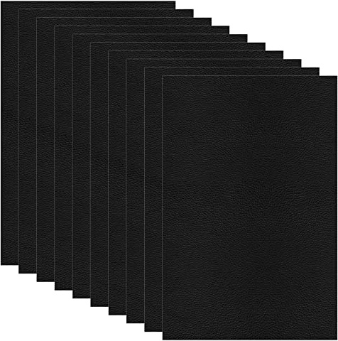 Leder-Reparaturflicken Selbstklebende Leder Reparatur Patch Wasserdichtes Lederflicken für Möbel, Autositze, Sofas, Jacken, Handtaschen 10 Stück (20x30cm, Schwarz)