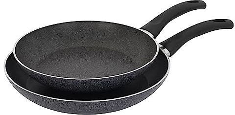 HENCKELS Everlift 2-teiliges Granitium-Antihaft-Pfannen-Set, 25,4 cm und 30,5 cm Bratpfanne, hergestellt in Italien, langlebige 3-lagige Granitfarbene Antihaftbeschichtung aus recycelten Materialien,