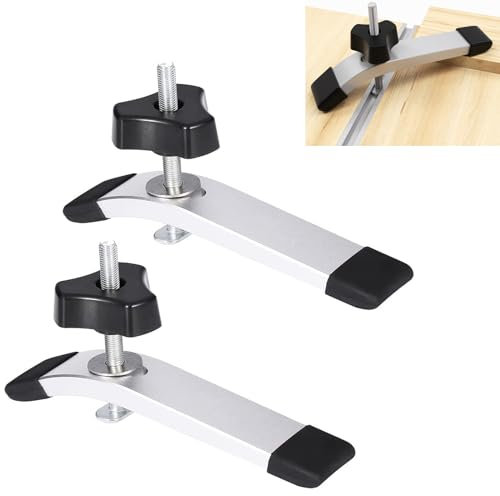 BIGP 2 Ensembles Rail Aluminium T Track Pince de Serrage, T-Track Clamp T Track Jeu de Pinces a clamper de Maintien à Acier Allié Rapide, pour Outil de Travail du Bois T-Slot