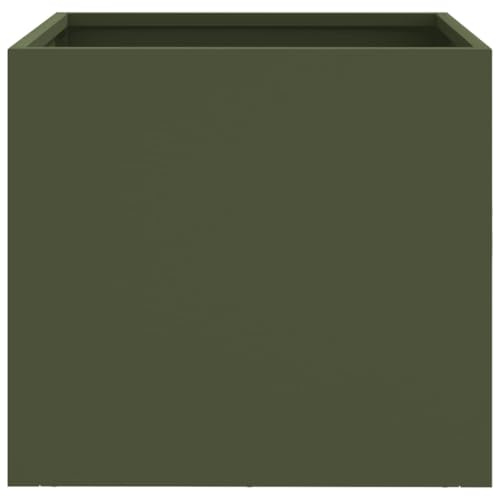 vidaXL Odlingslådor 2 st olivgrön 32x30x29 cm kallvalsat stål, odlingslådor, hög odlingslåda, upphöjd odlingslåda, blomlådor, höga odlingslådor