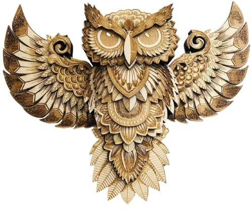 3d-eulen-wandbehang Aus Holz, Eulen-hängedekoration, Tierholz-wandskulptur, Kunst, 3d-handgeschnitzte Eulen-wanddekoration, Wandstatue, Kunsthandwerk, Eulen-wandbehang-ornament Für Wohnzimmer, Balkon