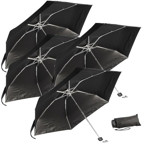 PEARL Minischirm: Mini-Taschenschirm mit Aluminium-Gestänge und UV-Schutz 50 (Regenschirm Mini