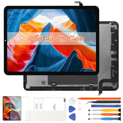 Bildschirm Ersatz für iPad Air 4th 2020 10.9 LCD Display - für iPad Air 4 Generation Display Digitalisierer für iPad Air4 A2324 A2072 A2325 A2316 LCD Touch Screen Montage Reparaturkits (Schwarz)