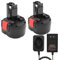 2pcs Shentec 9.6V 4.5Ah NI-MH Batteria + Caricabatteria di sostituzione per la Batteria Bosch PSR 960 BAT048 BAT100 BAT119 2607335272 2607335461 GSR 9.6VE-2 PSR 9.6VE-2 PSR960 23609 32609-RT