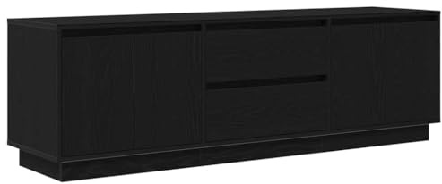 Meuble TV avec lumières LED chêne noir 160,5x41x50 cm