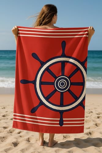 Rest Fusion 100 × 180 cm Microfibre Beach & Travel Towel – Oversized Extra Large Sand‑Free, Quick‑Dry, Lightweight, 100% Recycled – Ideal for Yoga, Pool & Sunbathing (Anchor)