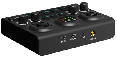 Carte son en direct double micro pour un enregistrement professionnel dans n'importe quel environnement pour chanteurs, streamers, podcasters