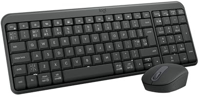 Logitech MK250 Combo de ratón y Teclado inalámbricos Bluetooth : conectividad rápida y Sencilla, Teclado inalámbrico Compacto, ratón ambidiestro, diseño Duradero, Windows/macOS - QWERTY