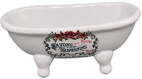 Alipis Porta sapone a forma di vasca vassoio rotondo piatto per portasapone da bagno contenitori piccolo portasapone vassoio da bagno in ceramica vassoio di sapone in ceramica