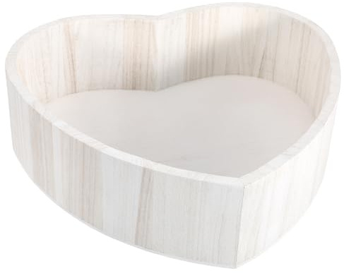 SOIMISS Heart Shaped Baby Basket, Newborn Photography Prop Bowl, Wooden Posing Box, Lightweight Storage Case for Newborn Photography Wrap, Easy to Carry