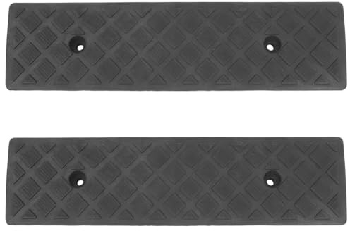 INOOMP Rampe in Gomma Auto 2 Pezzi Antiscivolo per Marciapiedi, Scale e Gradini 50X13 CM Riducono la Velocità e Aumentano la Sicurezza