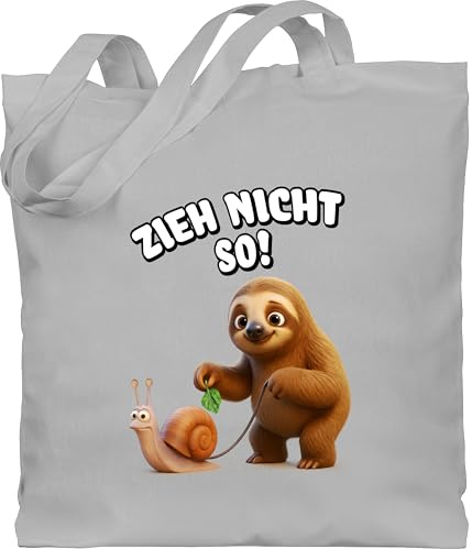 Shirtracer - Baumwolltasche - - Taschen - Zieh nicht so Faultier mit Schnecke I Lustiges Geschenk mit witzigen Sprüchen