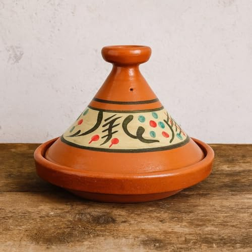 Tajine XL 35 cm in Terracotta Dipinta a Mano – Pentola Tradizionale Marocchina/Tunisina + Ebook Gratuito 3107251010