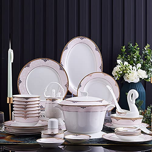 CCKUYT Juego de vajilla de cerámica de 60 Piezas, Platos y vajilla de cerámica Combinados.