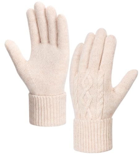 Loiyadn Winter Gloves Women - Warm Fleece Lined Winter Gloves with Touchscreen Fingers, Gloves for Women Cold Weather, Beige